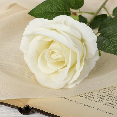 Artificial flowers "Bolivian rose" 8x55 cm, white-1