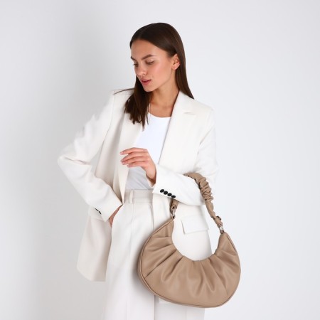 Women's bag El Masta with a zipper, beige color-7