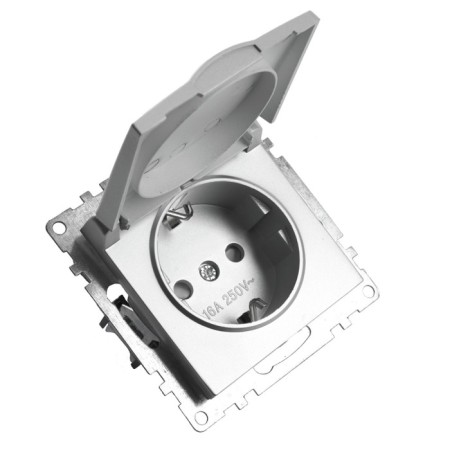 Electric circuit 1-seater s/s with a lid, Stekker series Katrin, GLS16-7112-03, silver-2