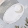 Cloth "narrow oval. Marble" from gypsum, 11.5x7x4cm, marble with black stripes