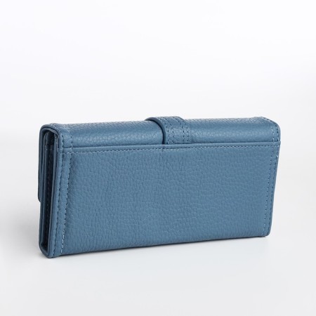 Women's wallet on the button, blue color-1