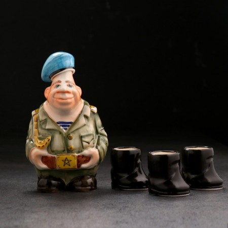 Porcelain Set: Snar "Dembel Airborne Forces", 0.5 l + 3 glasses, sleeve-11