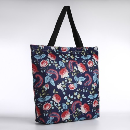 Household bag on a zipper, with a cosmetic bag, blue color-1