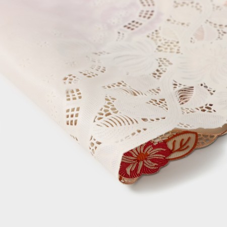 Openwork napkin for the table “forget-me-nots”, 45 × 30 cm, metallic color pink-orange-3