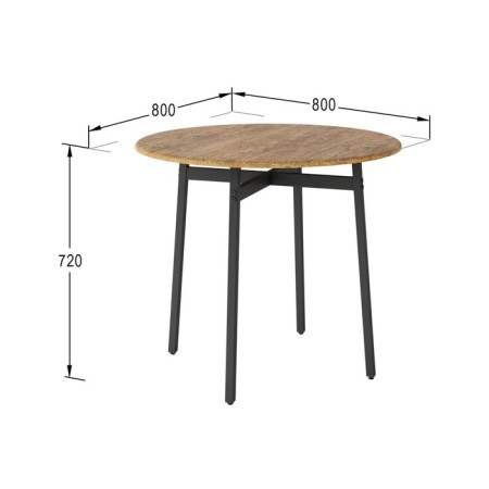 Dining Medison table, 800x800x720, American oak-1
