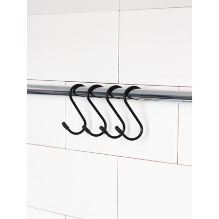 A set of hooks for railing, d = 2 cm, 7 cm, 4 pcs, black color-6