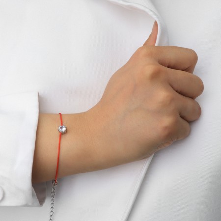 Bracelet "Brill" polyhedron, white color in silver-5