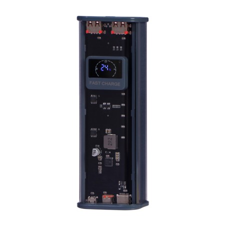 External battery CRR-29, 20,000 mAh, 2USB, 3A, display, fast charging, gray