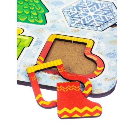 Developing game according to the methodology "Montessori. New Year's figures"-6