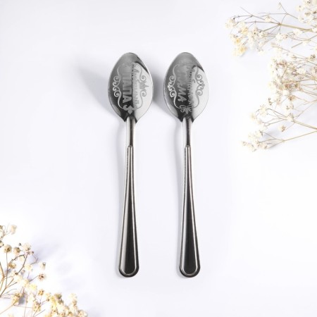 A set of spoons with an engraving “best parents”, 15.5 x 25.5 cm.-2