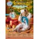 Carnival costume for kids “White Bear” with blue scarf, velor, cotton, height 74-92 cm