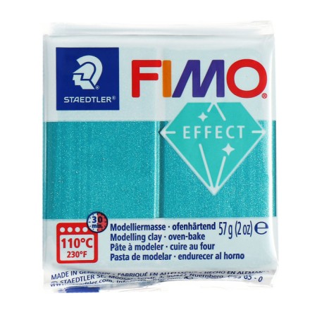 Plastic-polymer clay baked 57g Fimo Effect turquoise metallic 8010-36-1