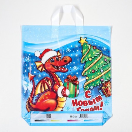 Pack "Zubastik", polyethylene, with a loop pen, 42 x 38 cm, 40 μm-1