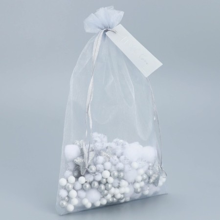 Bag Gift Organza Silver "For You", with a nameplate, 20 x 30 cm +/- 1.5 cm-2