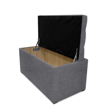 Puff with a lid and weighting, 800 × 400 × 420 mm, Savana plus matting, Ash color-2