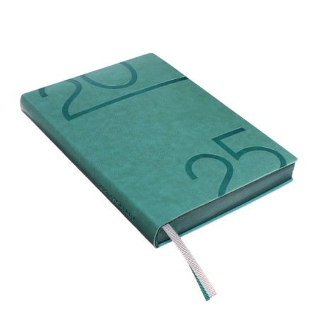 Dated 2025 diary, Escalada, A6+ 176 sheets, soft cover, artificial leather, pancake embossing, tinted block 70 g/m2, green-2