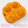 Form for ice “Pumpkin”, silicone, 4 cells, 15.4 × 14 × 4.5 cm, color orange color