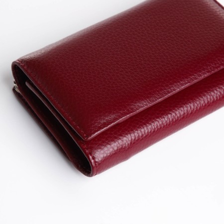 Women's wallet on the button, burgundy color-2
