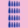 Follow nails, 24 pcs, ballerina shape, dark blue color