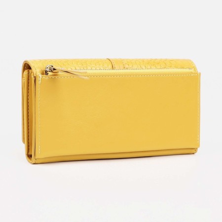 Women's wallet on magnets, yellow color-1