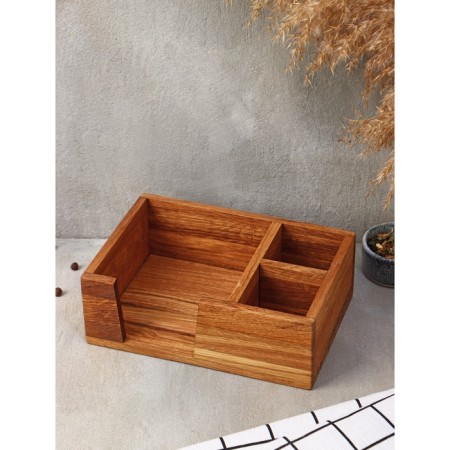 Stand - ADELICA napkin, 21.5 × 15 × 7.5 cm, oak-8