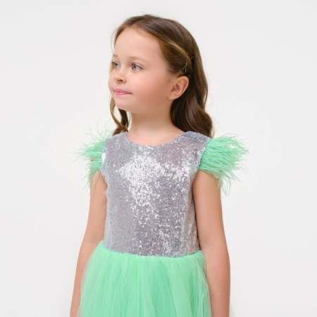 Dress children's elegant with sequins KAFTAN, p. 28 (86-92), green-2