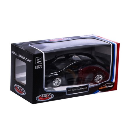 Metal machine Toyota Corolla Hybrid, 1:43, inertia, doors open, black color-4
