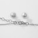 Set 2 objects: earrings, pendant “solo” oval, raspberry-white color in black silver, 48 cm