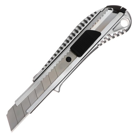 Chancellery knife 18mm, metallic, autofixer, zinc-alloy, top-4