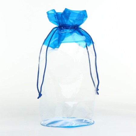 Cosmetic bag on the cord, the color is transparent/blue-1