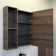 Mirror Cauline Cabinet Porto 75 for the bathroom, dark brown oak color