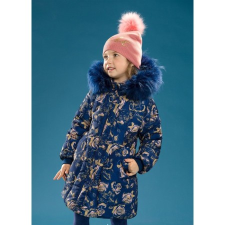 Coat for girls, height 98 cm, dark blue color-3