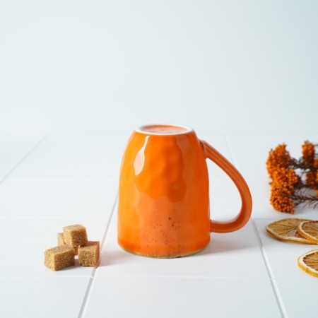 Porcelain mug Magistro "Cerera", 400 ml, color orange color-5