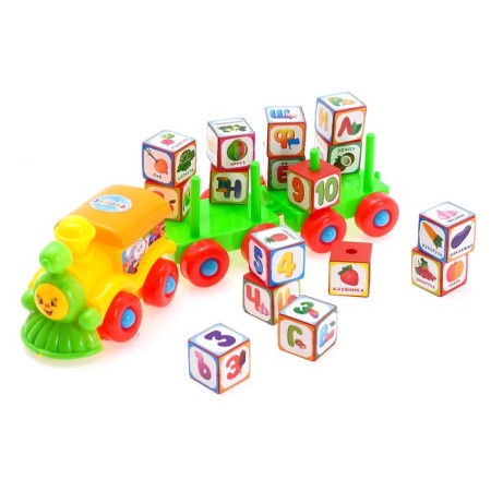 The designer "Smart Steam" with cubes "Alphabet, numbers, vegetables and fruits", according to the Montessori method-8