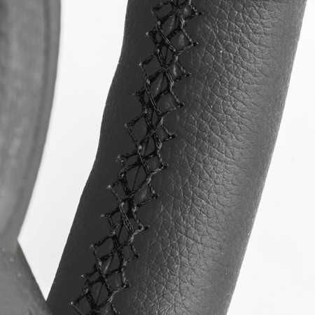 AutoProfi steering wheelchair, eco-leather with perforated, SAM-100 BK/BK, M-1
