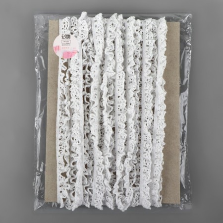 Knitted braid, elastic band, 12 mm, 9 ± 0.5 m, white color-3