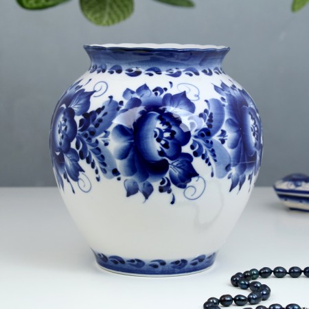 Vase "Lilac", h = 26 cm, gzhel, aut. Kiselev A.-3