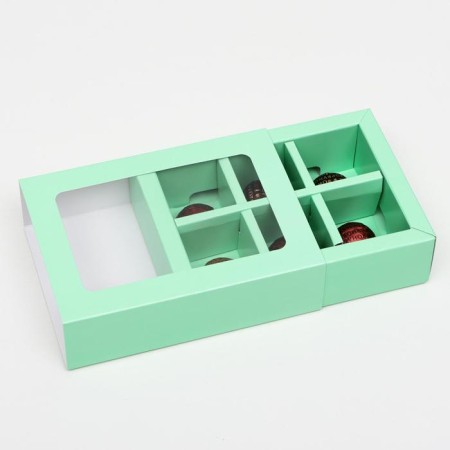 Box for sweets 6 pcs, mint, 13.7 x 9.85 x 3.86 cm-1
