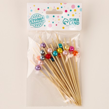 Skewers for Canapes "Pearl" set 24 pcs., Mix color-4