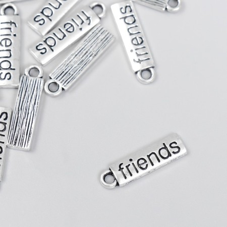 Decor for creativity Metal "Inscription - Friends" silver 2x0.5 cm