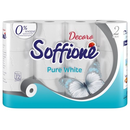 Soffione Pure White, 2 layers, 12 rolls