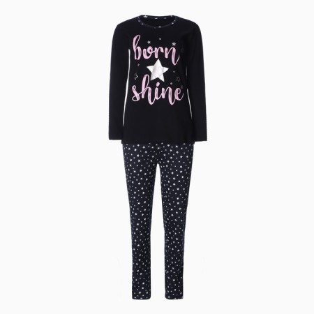 Homemade female set (jumper and trousers), dark blue color, size 52-5