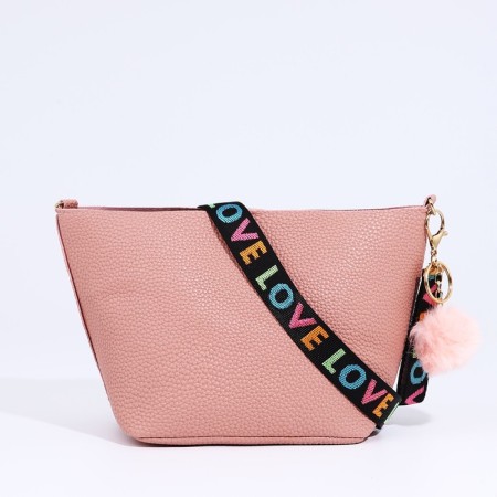 Bag Cross-Bodi with a zipper, pink color-1