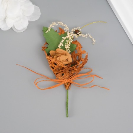 Decorative bouquet "rose" 5x9 cm, brown