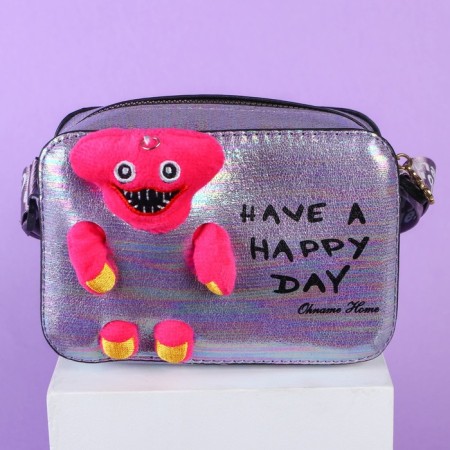 Children's bag with lightning, 6x11x13 cm, adjustable belt, purple mix-3
