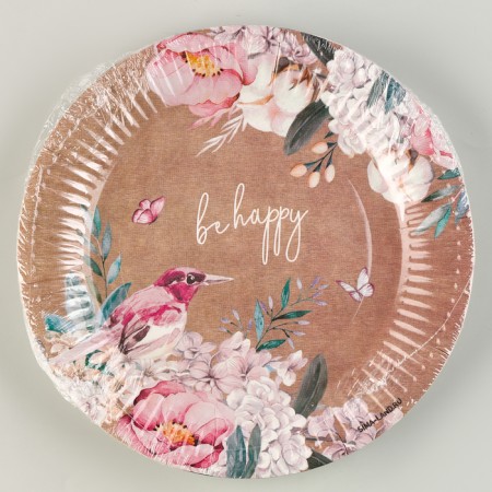 Disposable plate Flowers, craft, single -layer, 18 cm-3