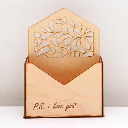 Wooden Kashpo "I Love You" 18 x 24 x 7 cm-3