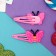 Invisibility for hair "Abel" (set 2 pcs) butterfly in stripes, 5 cm, pink