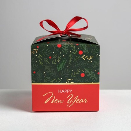 Folding box "heat and comfort", 12 x 12 x 12 cm, new year-2