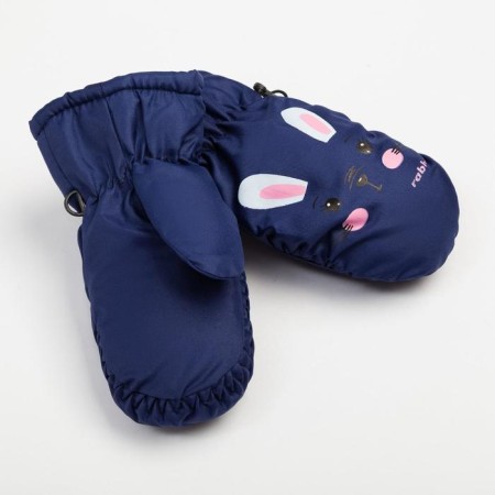 Winter children's mittens minku, blue color, size 16 (18 cm)-1